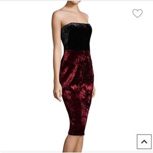 Hartly Black Halo Black/Wine Velvet Strapless Rumor Velvet Cocktail Dress